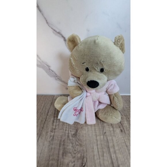 Ganz Soft Plush Teddy Bear With Pink Robe & "Get Well Soon" Blanket - Picture 7 of 9